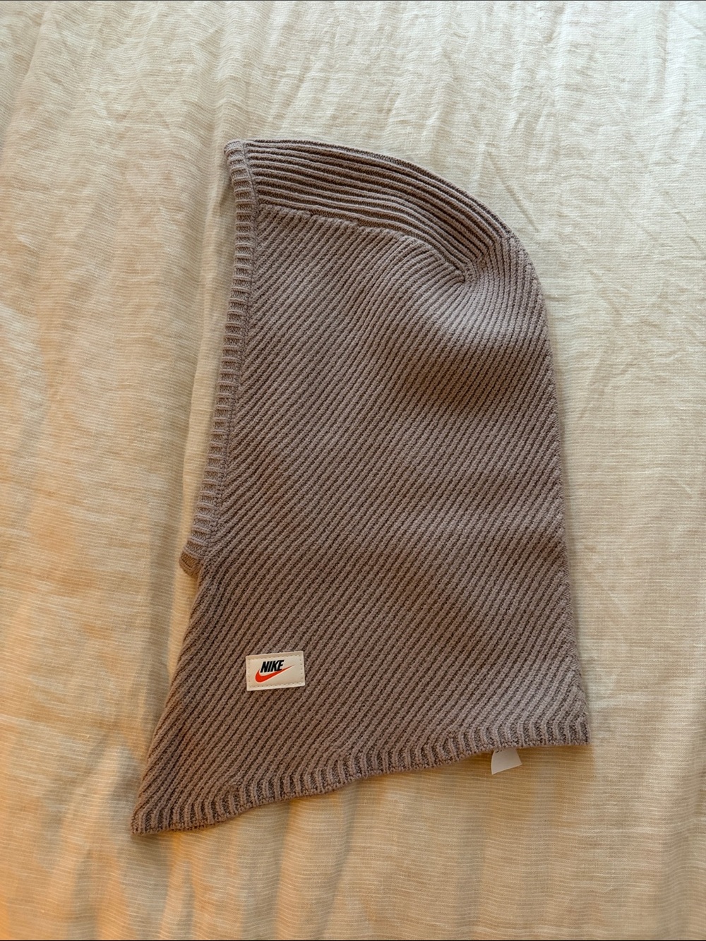 Nike Women's Ribbed Knit Balaclava Hood - Taupe